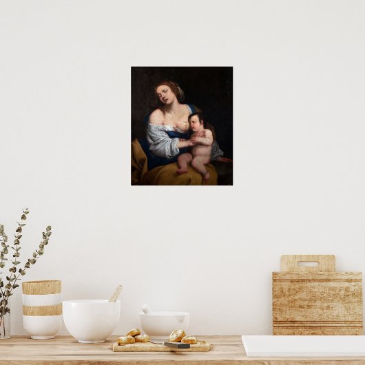 Gentileschi - Mutter und Kind Poster (Küche)