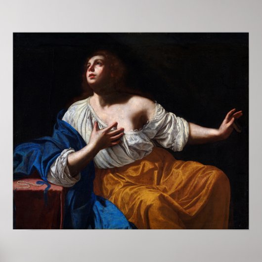 Gentileschi - Penitent Magdalene Poster (Vorne)