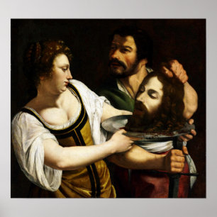 Gentileschi - Salome mit dem Kopf Johannes des Täu Poster