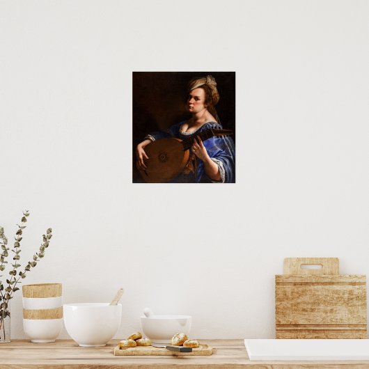 Gentileschi - Selbstportrait als Lute-Player Poster (Küche)