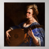 Gentileschi - Selbstportrait als Lute-Player Poster (Vorne)