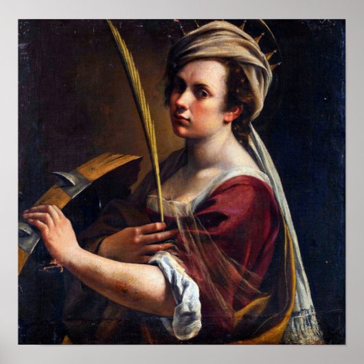 Gentileschi - Selbstportrait Poster (Vorne)