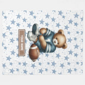 Gentle American Football Teddy Bear Baby Blanket Fleecedecke (Vorderseite (Horizontal))