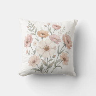 Gentle Anemone Bouquet Watercolor Softness Kissen