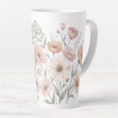 Gentle Anemone Bouquet Watercolor Softness Milchtasse (Rechte Ecke)