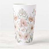 Gentle Anemone Bouquet Watercolor Softness Milchtasse (Vorderseite)
