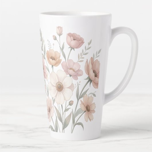 Gentle Anemone Bouquet Watercolor Softness Milchtasse (Rechts)