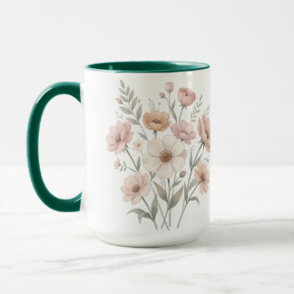 Gentle Anemone Bouquet Watercolor Softness Tasse