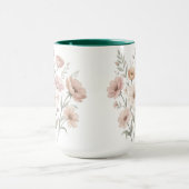 Gentle Anemone Bouquet Watercolor Softness Tasse (Zentrum)