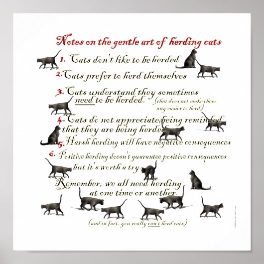 Gentle Art Herding Cats Poster (Vorne)