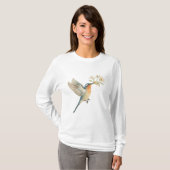 Gentle Bird Offering Flowers Watercolor Tee (Vorne ganz)