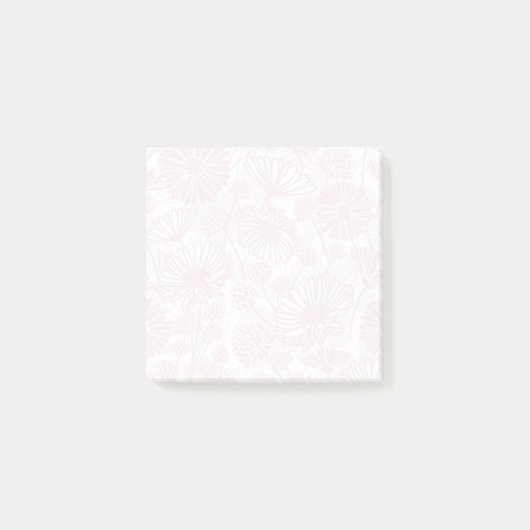 Gentle Bloom (Rosa) | Weiß) Post-it Klebezettel (Vorderseite)