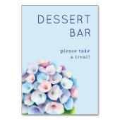 Gentle Blue Floral Hydrangea Tischnummer (Rückseite)