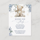 Gentle Blue Floral Teddy Books for Baby Card Begleitkarte (Vorderseite)