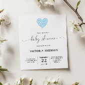 Gentle Blue Heart Baby Dusche Party