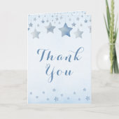 Gentle Blue Watercolor Stars Dankeskarte (Vorderseite)