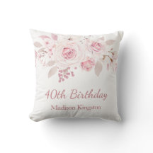 Gentle Blush Pink Floral 40. Geburtstag Party Gesc