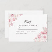Gentle Blush Pink Hochzeit oder jede Veranstaltung RSVP Karte (Vorne/Hinten)