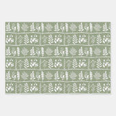 Gentle Botanic Rhythm white botanicals sage green Geschenkpapier Set (Vorderseite)