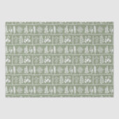 Gentle Botanic Rhythm white botanicals sage green Seidenpapier (Vorderseite)