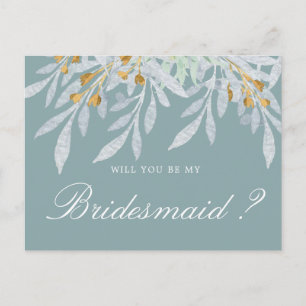 Gentle Botanics   Einladung von Bridesmaid Postkar Postkarte
