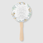 Gentle Botanics | Hochzeitsprogramm Hand Fan Fächer (Rückseite)