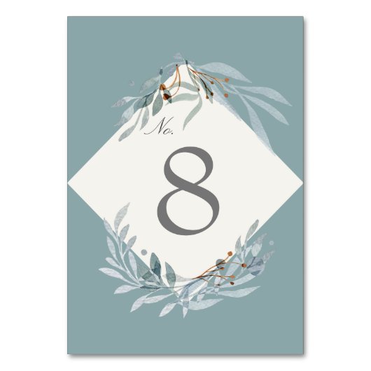 Gentle Botanics Table Card Tischnummer (Vorderseite)