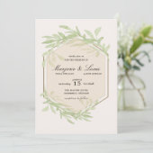 Gentle Botanics Wedding Einladung (Stehend Vorderseite)