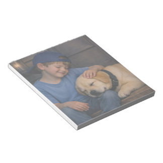Gentle Boy and Sleeping Dog – Warm Moments Notepad Notizblock