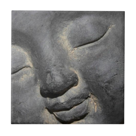Gentle Buddha Face Stone Skulptur Fliese (Vorderseite)