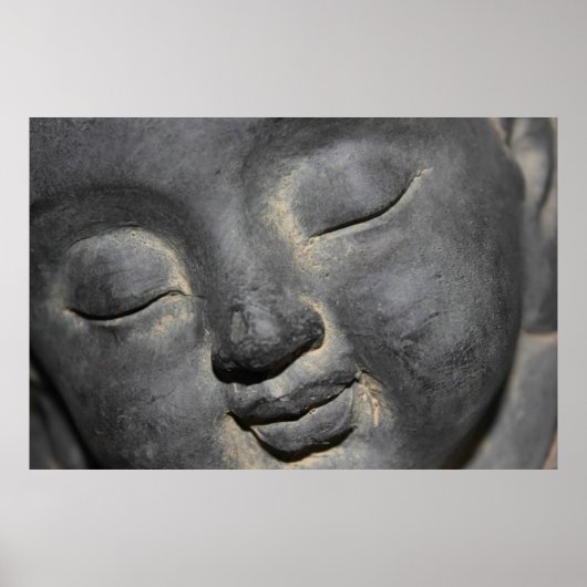 Gentle Buddha Face Stone Skulptur Poster (Vorne)