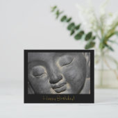 Gentle Buddha Face Stone Skulptur Postkarte (Stehend Vorderseite)