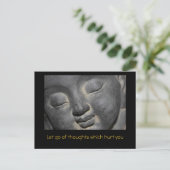 Gentle Buddha Face Stone Skulptur Postkarte (Stehend Vorderseite)