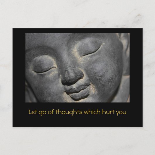 Gentle Buddha Face Stone Skulptur Postkarte (Vorderseite)