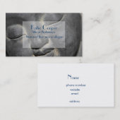 Gentle Buddha Face Stone Skulptur Visitenkarte (Vorne/Hinten)