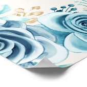 Gentle Calm - Aquamarin und rosa Wasserfarben Poster (Ecke)