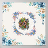 Gentle Calm - Aquamarin und rosa Wasserfarben Poster (Vorne)