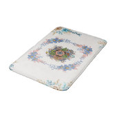 Gentle Calm - Soft Blue Watercolor Floral Art Badematte (Schrägansicht)