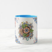 Gentle Calm – Soft Teal Watercolor Floral Art Tasse (Zentrum)