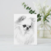 Gentle Chihuahua Handgemälde Postkarte (Stehend Vorderseite)
