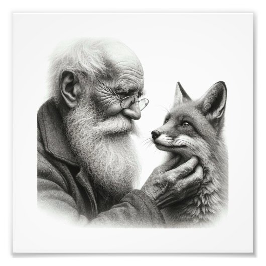 Gentle Companies: Old Man and Fox Wall Art Fotodruck (Vorne)