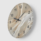 "Gentle Currents" | Beige Abstract Art Große Wanduhr (Winkel)