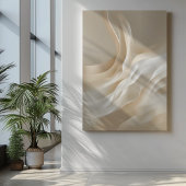"Gentle Currents" | Beige Abstrakte Kunst Poster