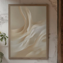 "Gentle Currents" | Beige Abstrakte Kunst