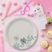  gentle cute flowers with a branch paper plates pappteller (Party)