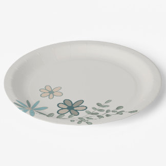  gentle cute flowers with a branch paper plates pappteller