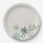  gentle cute flowers with a branch paper plates pappteller (Vorderseite)
