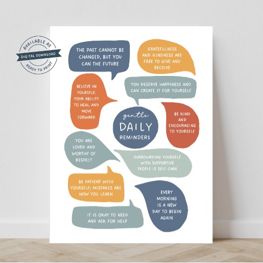 Gentle Daily Erinnerungen Social Emotional Learnin Poster