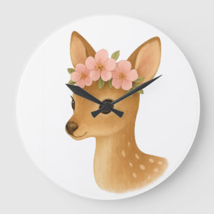 Gentle Deer Magic Große Wanduhr
