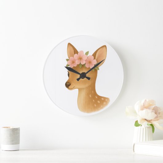 Gentle Deer Magic Große Wanduhr (Zuhause)